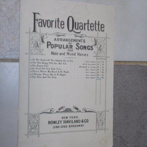 Vintage "Favorite Quartette" popular songs